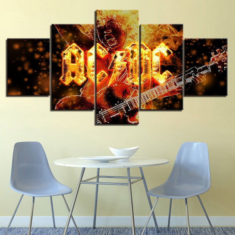 ACDC - Lerret Veggkunst Maleri | Skanto