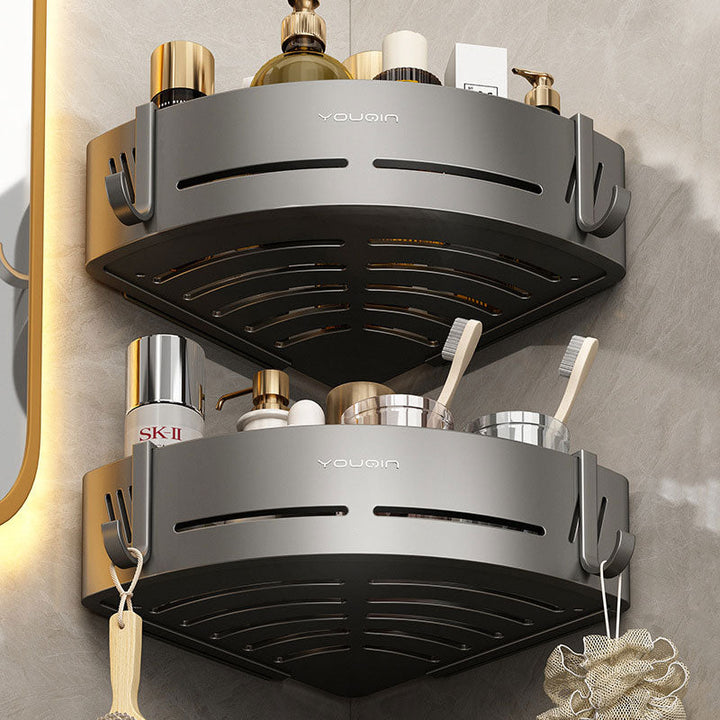 Skanto | EasyCorner Aluminiumshelf – Selvklebende Badkrok Lagring uten Boring