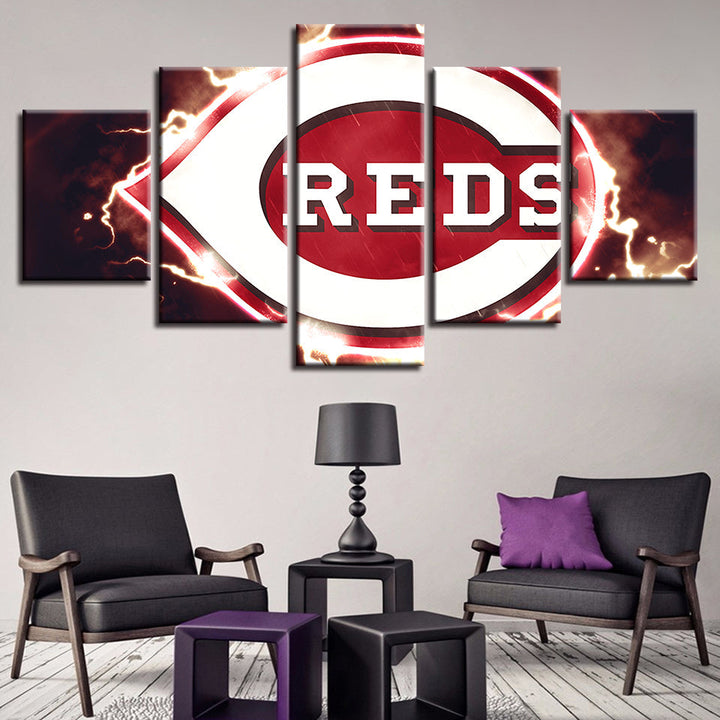 Cincinnati Reds 5 deler lerret veggkunst maleri | Skanto