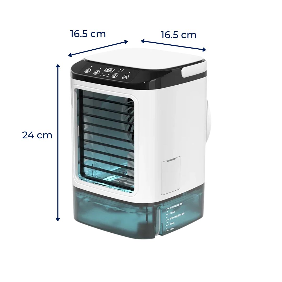 Stille 12W Kjølevifte – 900ml Tank – Energisparende – Bruk på Soverommet Skrivebord – Rask Kjøling – Søvnkomfort Skanto
