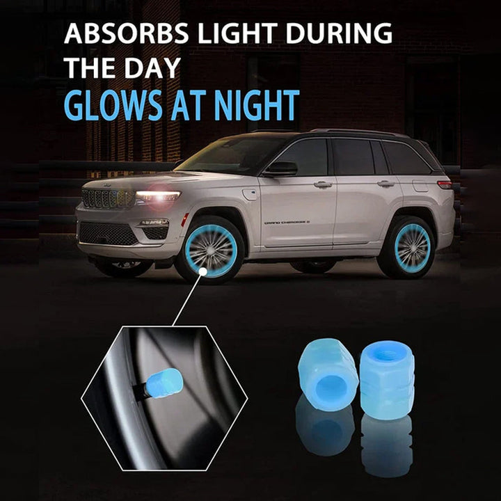 Skanto | Universelle Fluorescerende Dekk Ventilhetter (4 STK/Sett)