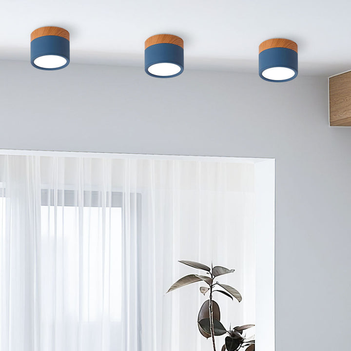 Skanto | Taklampe med rosa flush trefinish