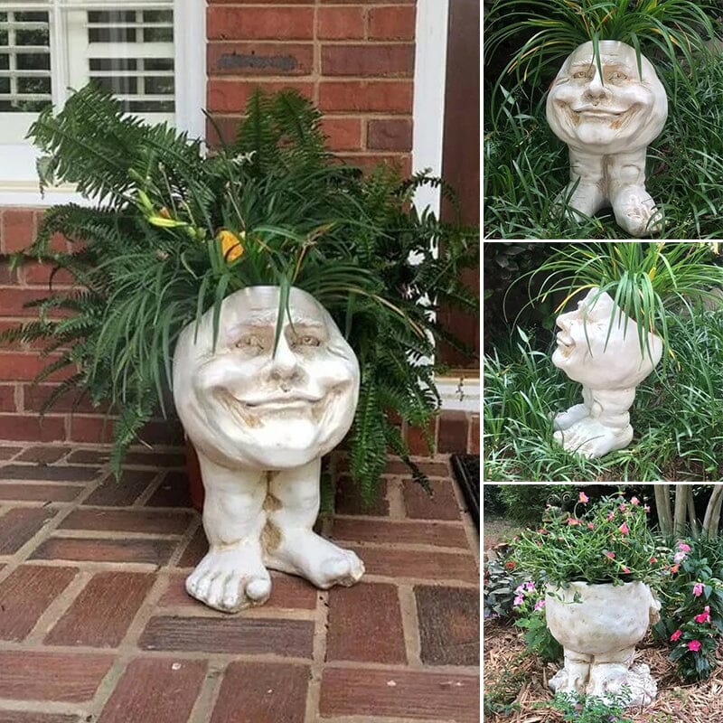 Skanto | Ansikts Statue Plantepotte