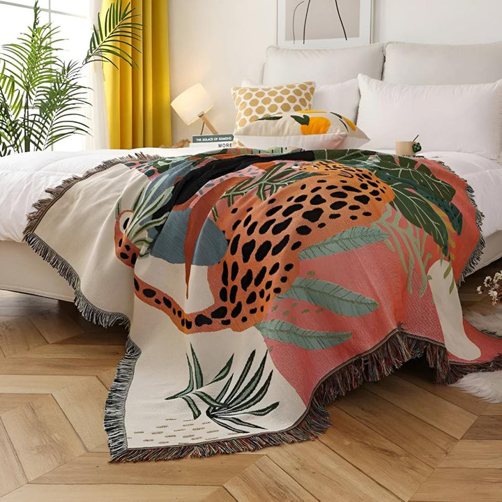 Skanto | Jungle Leopard Mønstret kasteteppe