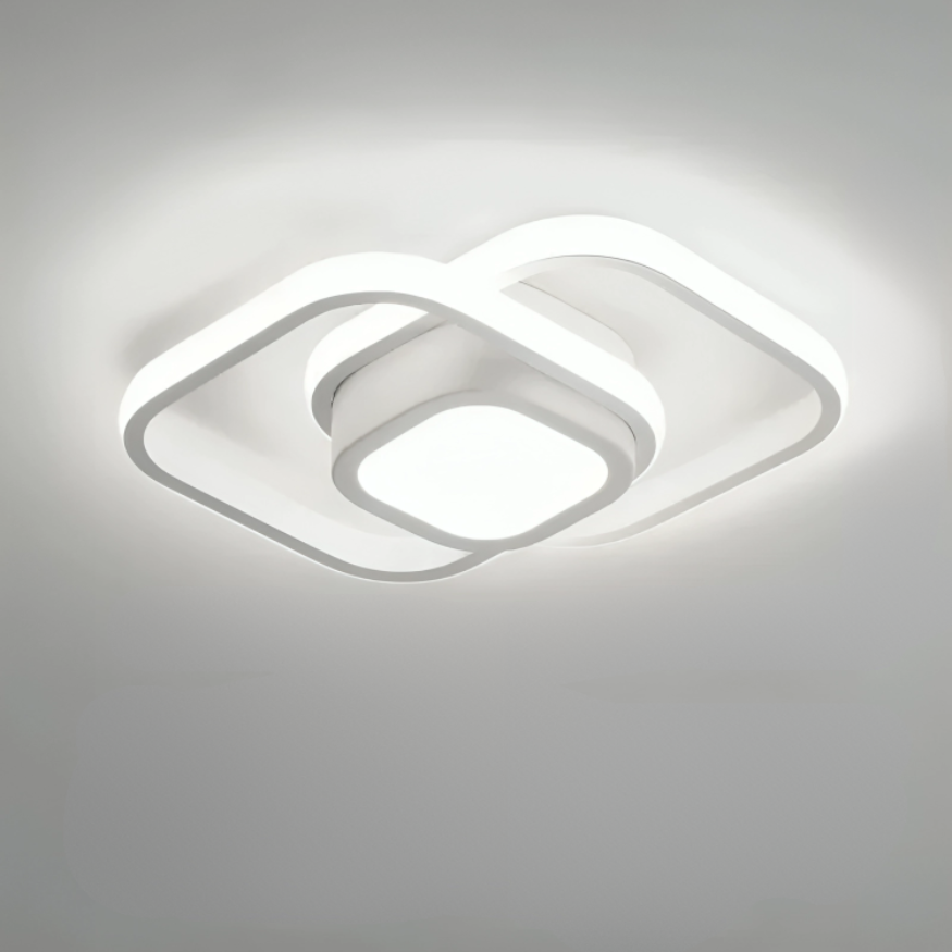 Moderne LED-taklampe 18 W | Kreativt design med 2 ringer | Energiøkonomisk belysning for stue og kontor 24 cm