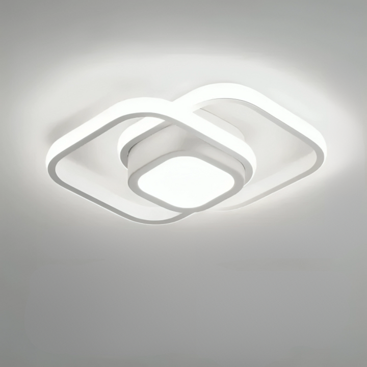 Moderne LED-taklampe 18 W | Kreativt design med 2 ringer | Energiøkonomisk belysning for stue og kontor 24 cm