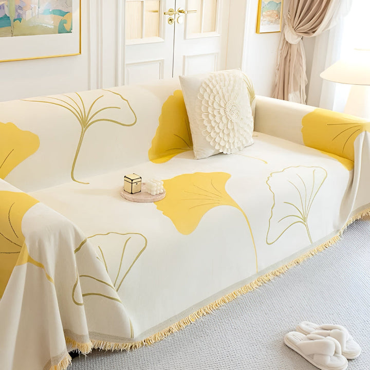 Skanto | Pastoral Stil Ginkgo Blad Sofa Trekk