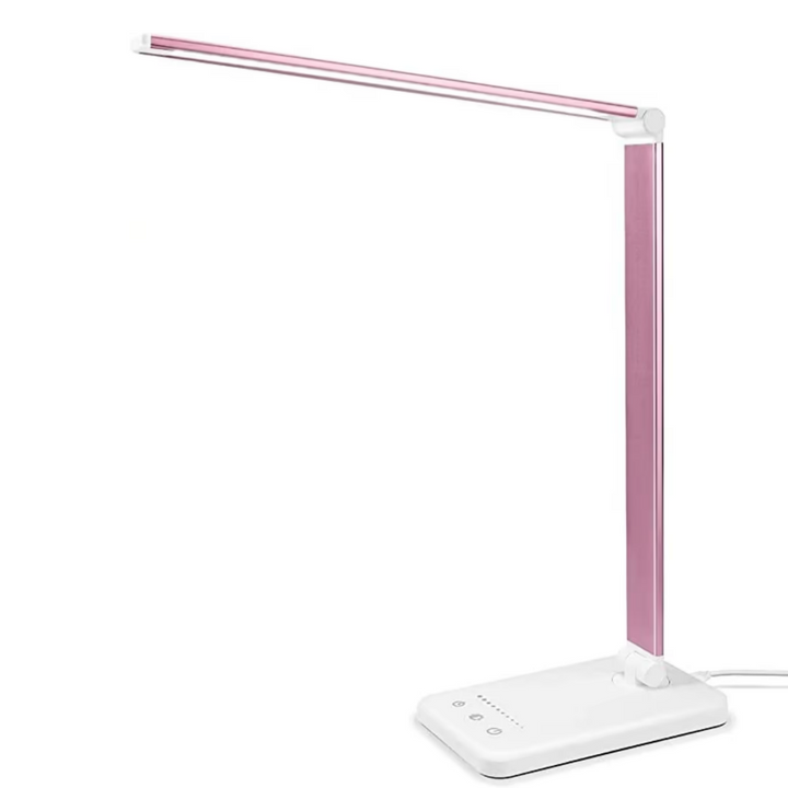 LED-Tae-lampe med USB-ladeport - 5 lysinnstillinger og Dimmae-belysningskontroll for skrivebord og leselampe
