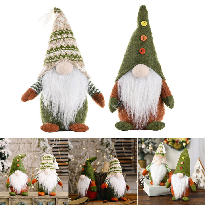 Skanto | Julegrønn Ansiktsløs Gammel Mann Alf Figurine