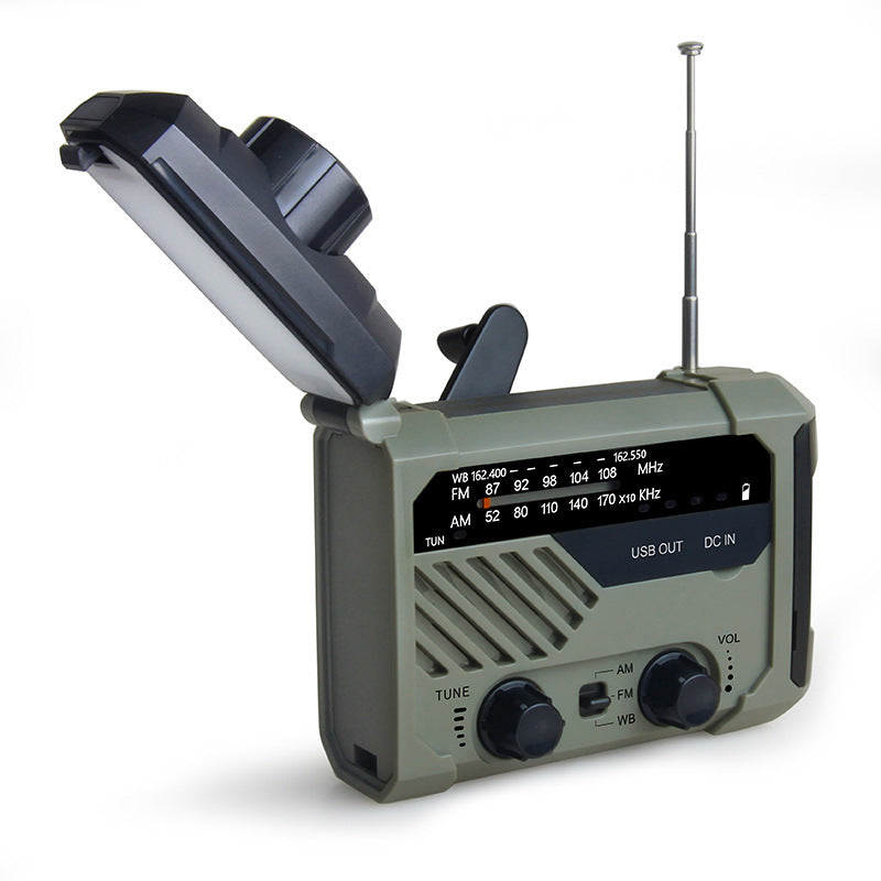 Skanto | Solhåndsveiv Lommelykt, med LED Lys, Innebygd Radio, S.O.S Alarm og 4 Ladingsmåter, for Camping, Villmark, Hjem & Mer