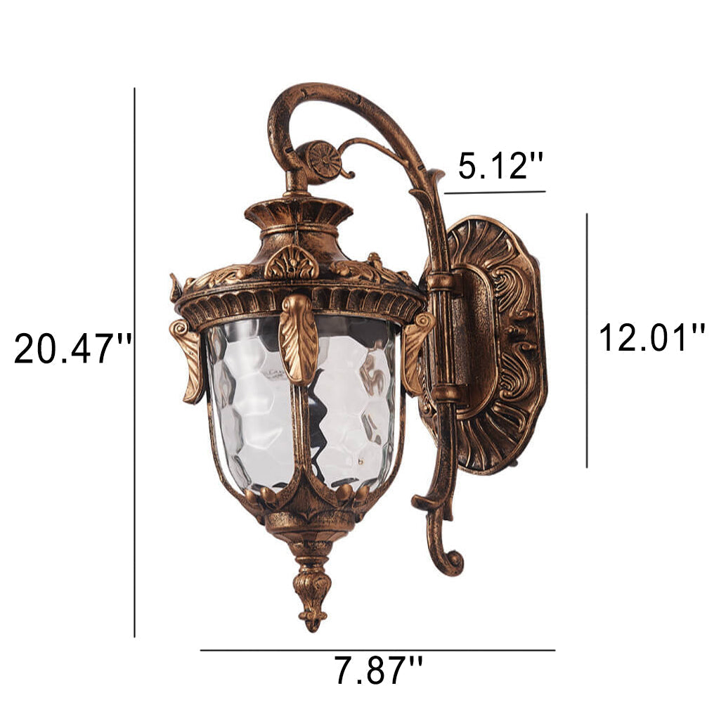 Europeisk Deluxe Lantern Utendørs Vanntett 1-Lys Vegglampe | Skanto