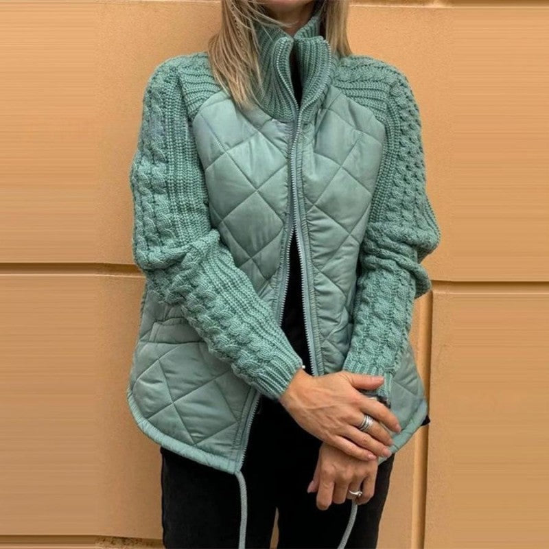 Skanto | Solid Color Høy Krage Glidelås Kåpe