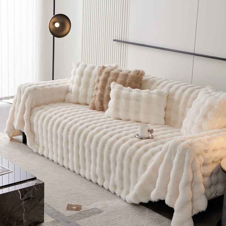 Luksus Ripple Faux Fur Sofa Deksel - Moderne, Stilig & Holdbar Sofa Beskyttelse | Skanto