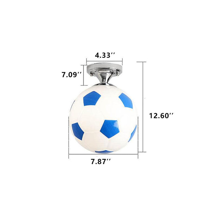 Skanto | SportLume Kreativ Taklampe | Basketball & Fotball Design | Halvmontert | Glasslampe