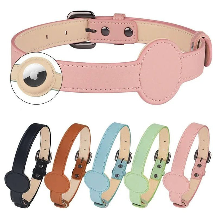 Skanto | EDOUARD – Elegant hundehalsbånd med AirTag-holder og værbestandig design