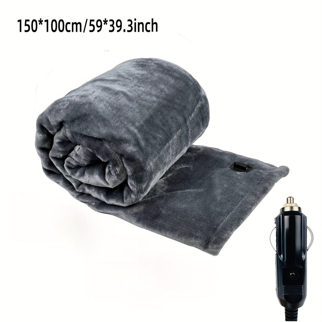 12V oppvarmet bilslangeboks – Myk flanell slangeboks med overopphetingsbeskyttelse for bil og camping