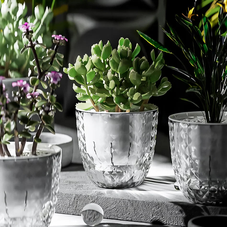 Skanto | Selvvannende dekorativ blomsterpotte med bomullssnor