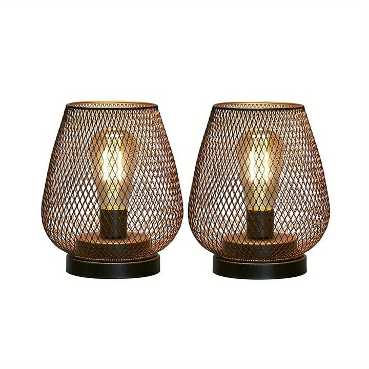 Skanto | RusticMesh Bordlampe Sett – Industriell Stil og Atmosfærisk Belysning