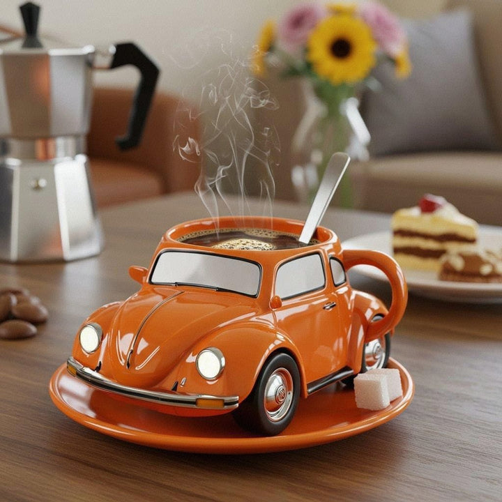 RetroAuto Keramisk Kaffegruppe – Unik 3D Design for Kaffe & Te | Skanto