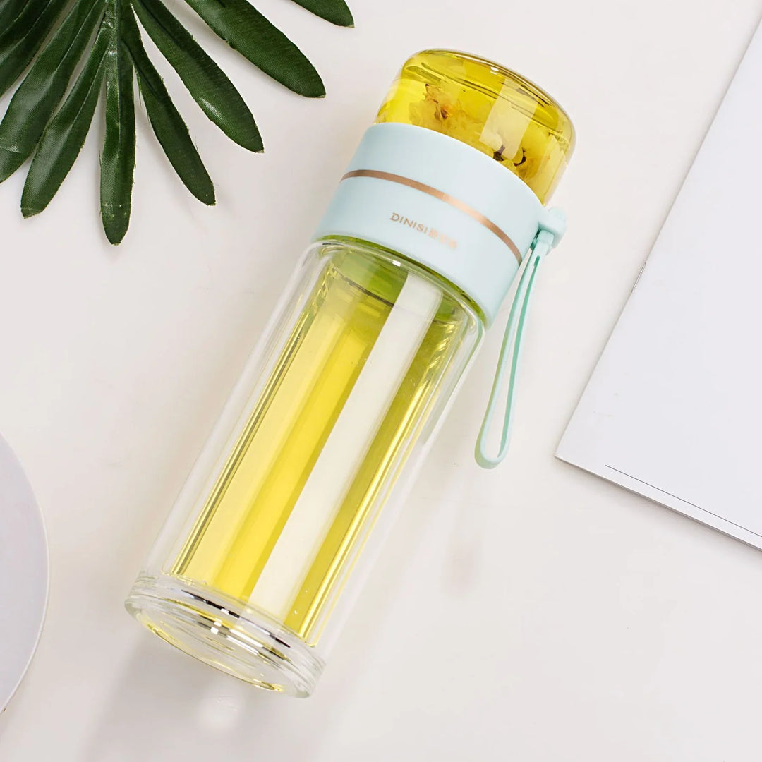 Skanto | Dobbelveggs glassflaske med tefilter og infusor
