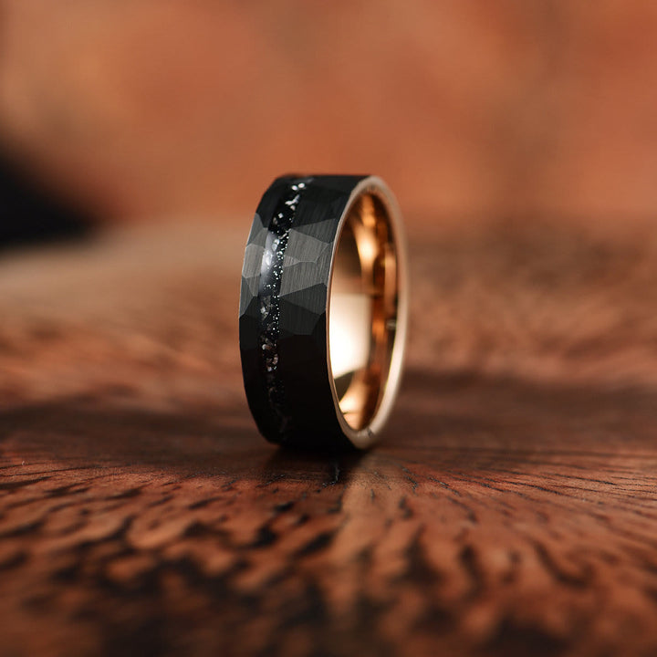 Ares - 8mm svart turmalin wolframkarbid ring