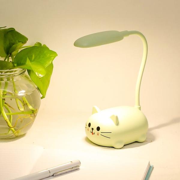 Skanto | Mini Tegneserie Katt LED Øyevern Leselampe USB Oppladbar Skrivebordlampe