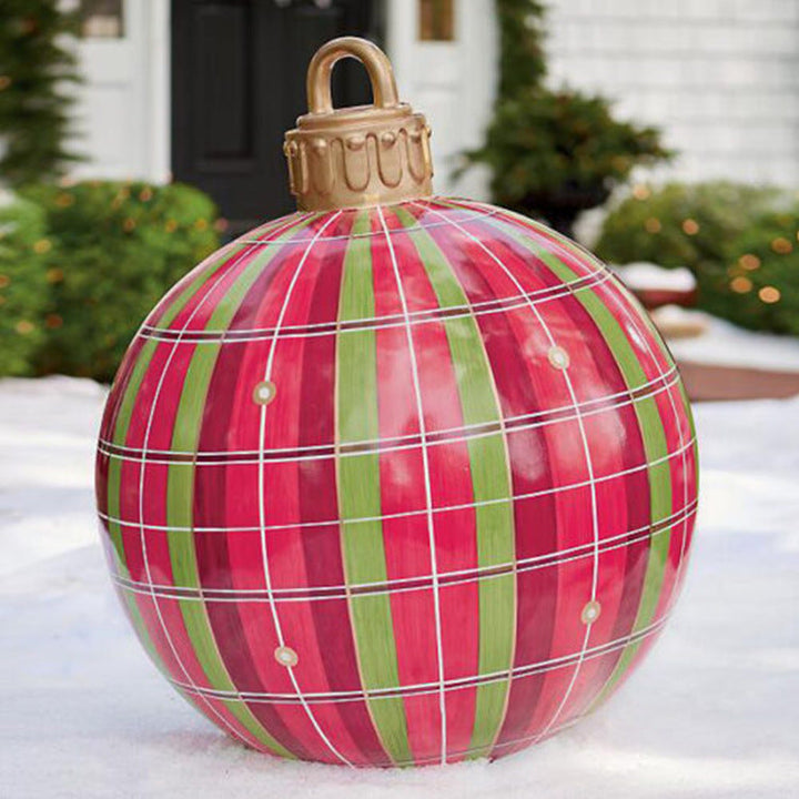 Skanto | Oppblåsbar Juleball Utendørsdekorasjon 60cm – Værbestandig PVC Juledekorasjon