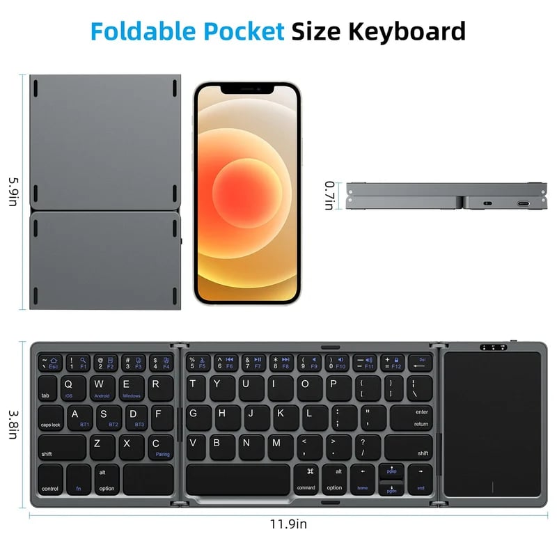 Skanto | Sammenleggbar Bluetooth-tastatur med berøringspad