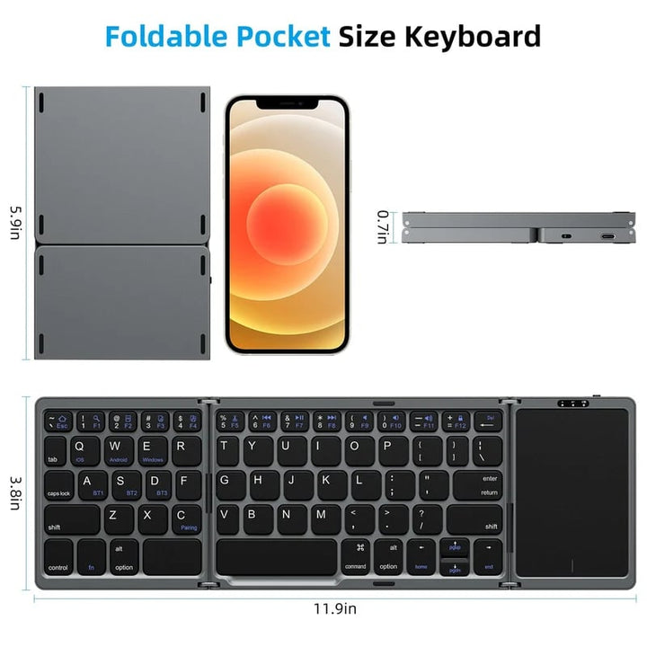 Skanto | Sammenleggbar Bluetooth-tastatur med berøringspad