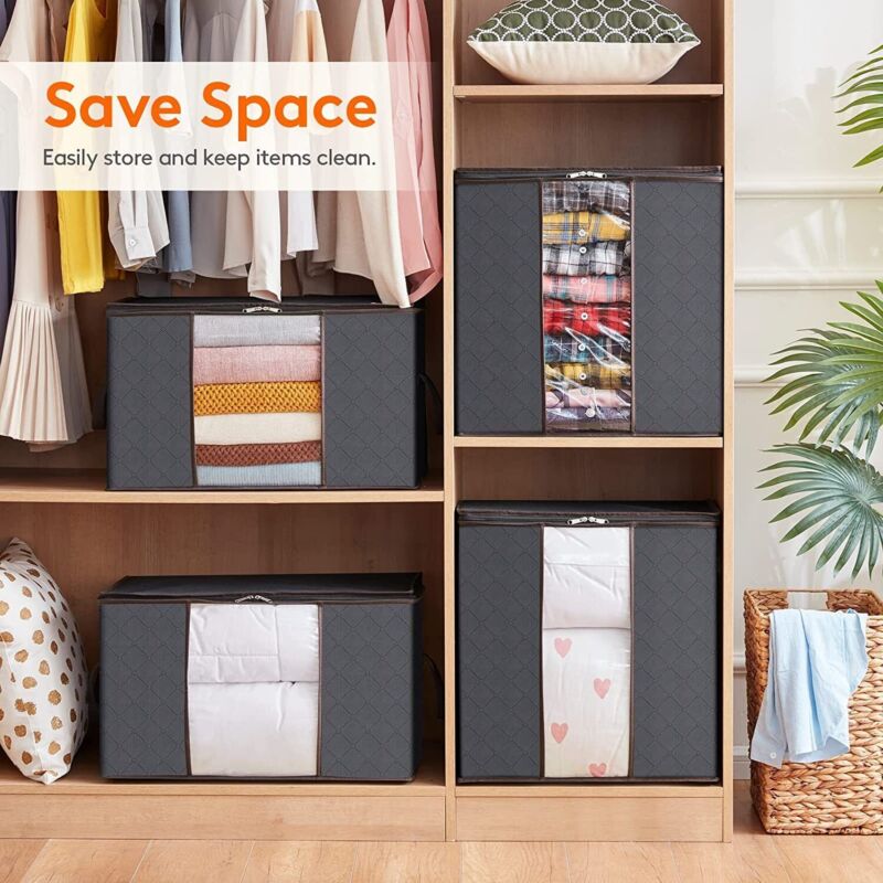 Norvo | Klær Quilt Teppe Oppbevaringsbag Stoff Hjem Organisator Boks Poser Glidelås