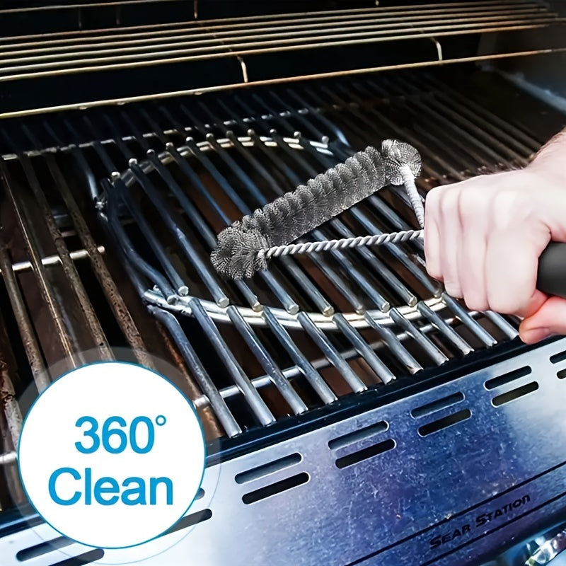 Norvo | Ekstra-langt håndtak Y-design grillrenser børste – Holdbare rustfritt stålpigger for rengjøring av non-stick griller – Ideelt tilbehør for utendørs-griller, perfekt for skolesaker og tilbake til skolen (1 stk)