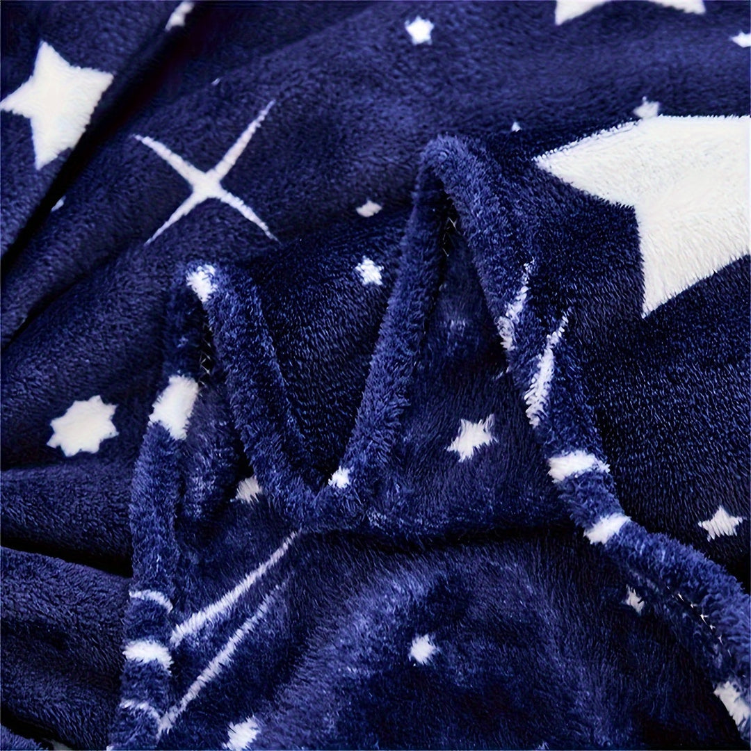 MeteorFleece – Myk Fleece Teppe med Meteor Mønster Skanto