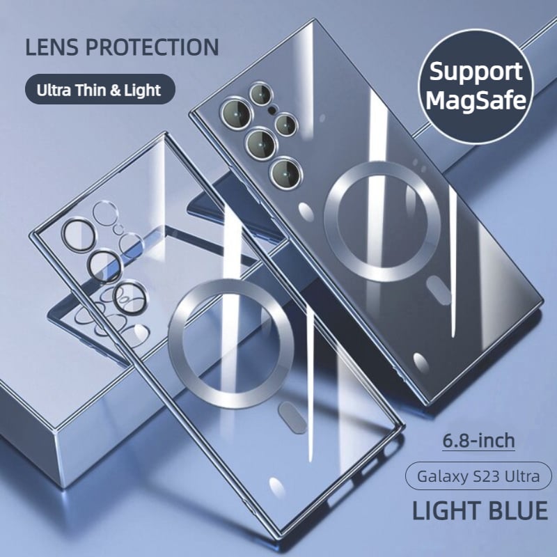 Skanto | Transparent luksusbelegg magnetisk deksel for Samsung