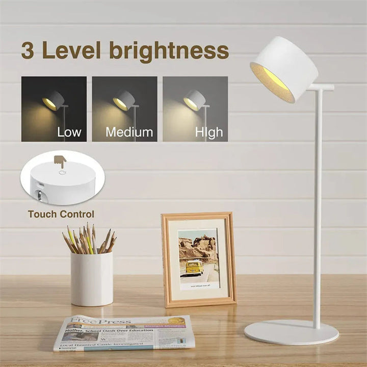 Berøringsfølsom LED bordlampe med magnetisk base. | Skanto