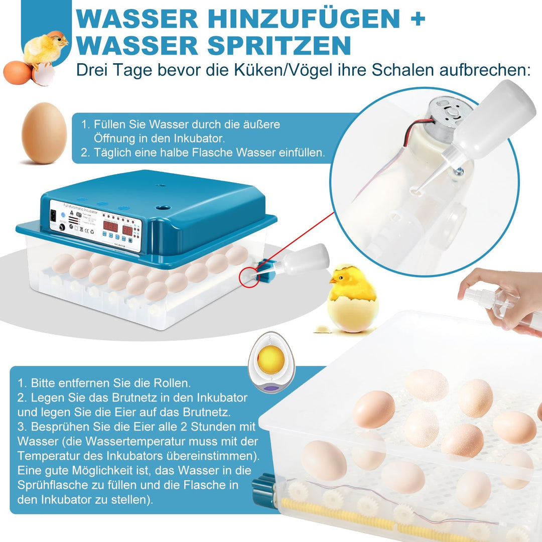 Brutautomat Fulle Automatisk Inkubator for Kyllinger 36 Egg | Skanto