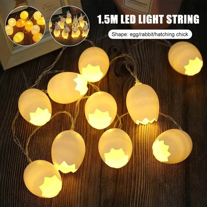 Skanto | New Easter Knust Skall Egg Lyskjeder LED Egg Lanterns Blinkende Lys Lyskjeder Juledekorasjonslys