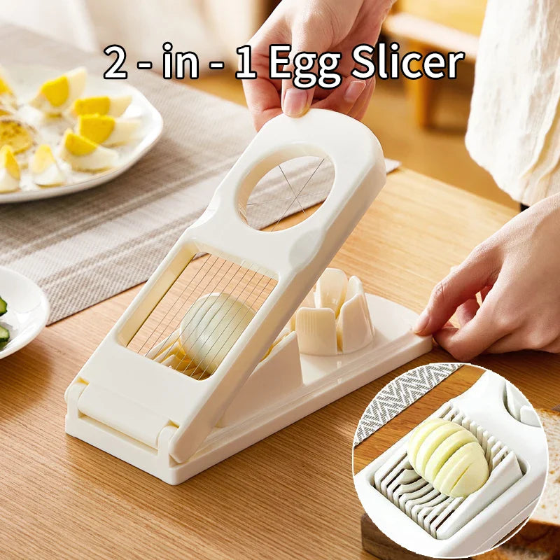 2i1 Egg Slicer Multifunctional Rustfritt Stål Skjære Terning Kjøkkenverktøy | Skanto