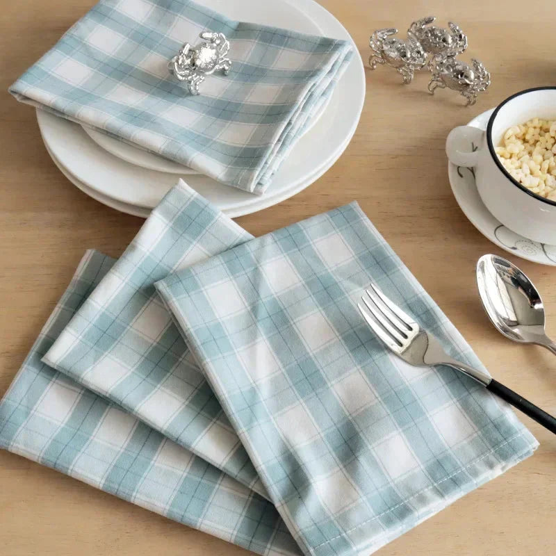 2PCS Rutete Klutserviett Kvadratisk Serviett Vestlig Serviett Nordisk Stil | Skanto