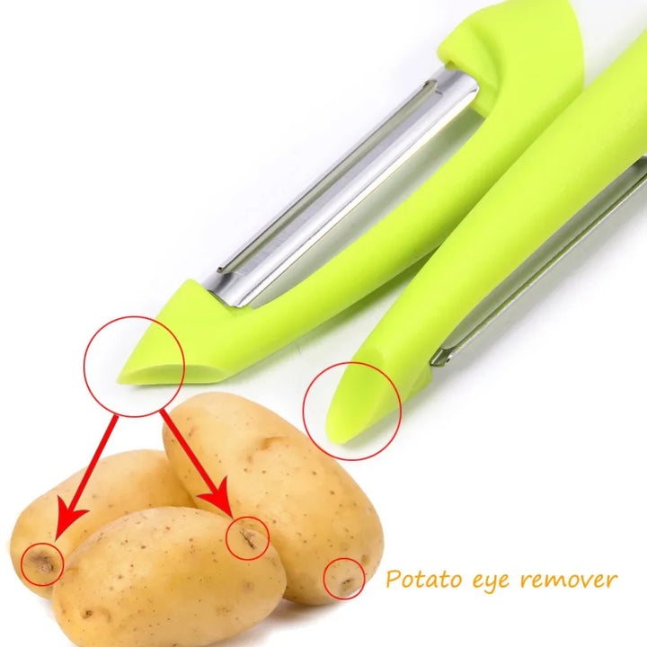 2 stk Ultra Sharp Rustfritt Stålblad Frukt- og Grønnsaksskreller Sett | Skanto