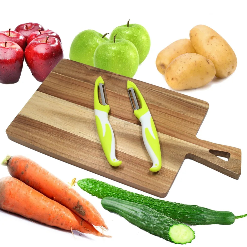 2 stk Ultra Sharp Rustfritt Stålblad Frukt- og Grønnsaksskreller Sett | Skanto