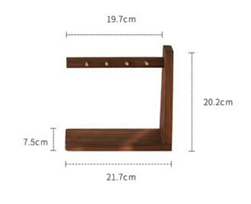Skanto | Solid Wood Key Organizer with 6 Key Hooks and Storage Platform, No Installation Required, Suitable for Storing Keys, Glasses, Wallets and More