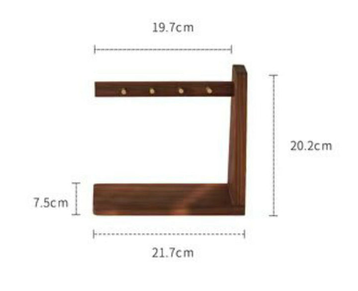 Skanto | Solid Wood Key Organizer with 6 Key Hooks and Storage Platform, No Installation Required, Suitable for Storing Keys, Glasses, Wallets and More