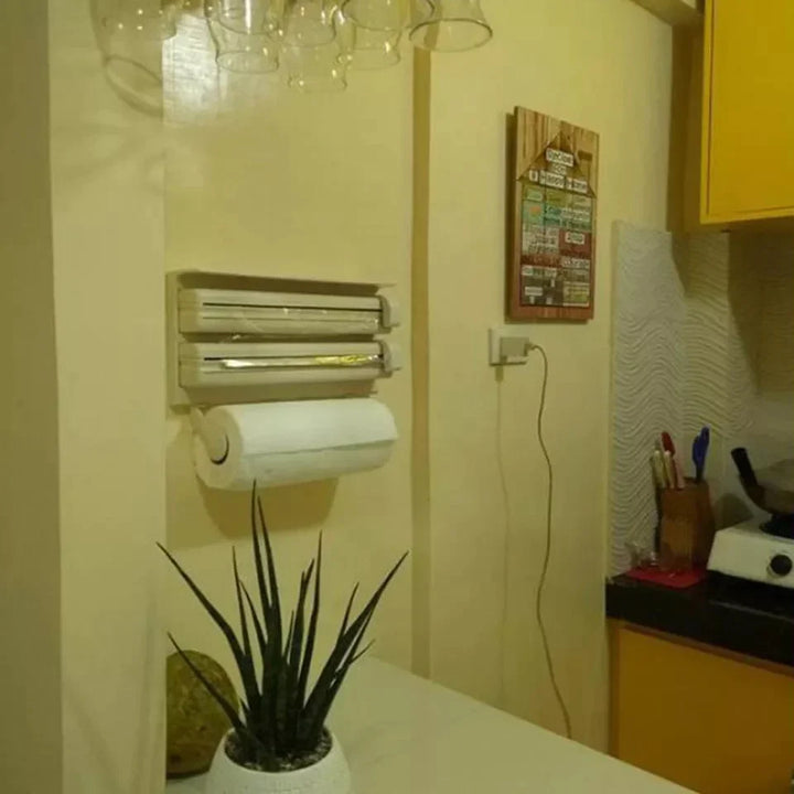 3 I 1 Kjøkken Trefoldig Papirdispenser & Holder Skanto