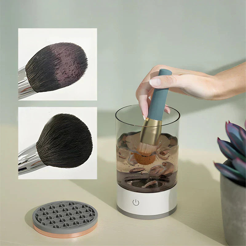 Skanto | BrushBath Automatisk Sminkebørste Renser – Dyp Rengjøring & Rask Tørking for Alle Børster