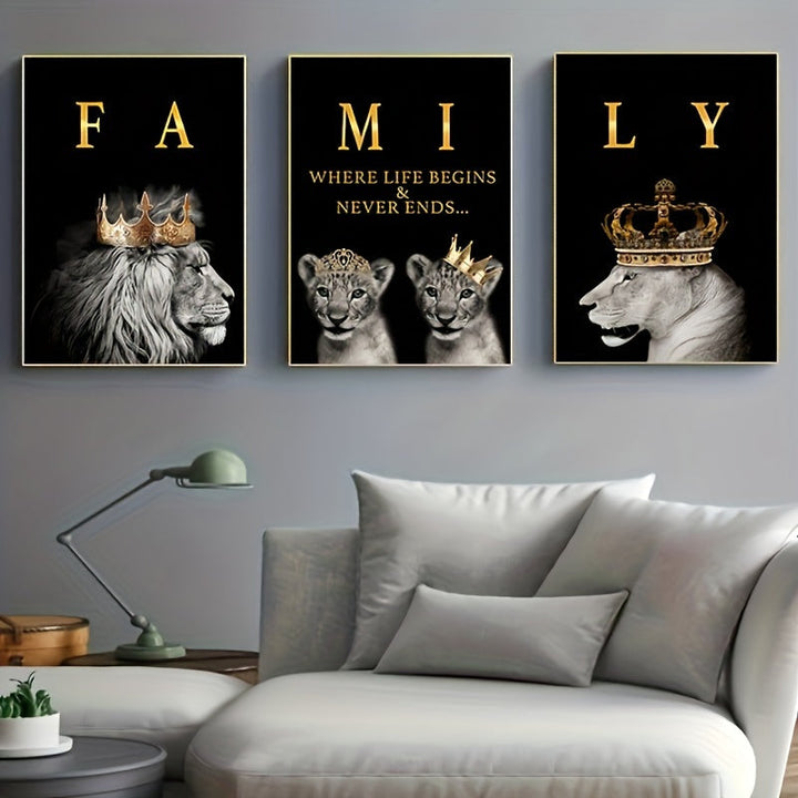 Skanto | SavannaMajesty - Løvefamilie Kunstverk Sett