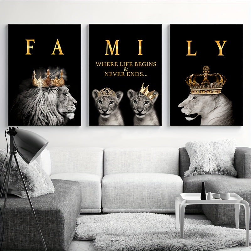 Skanto | SavannaMajesty - Løvefamilie Kunstverk Sett