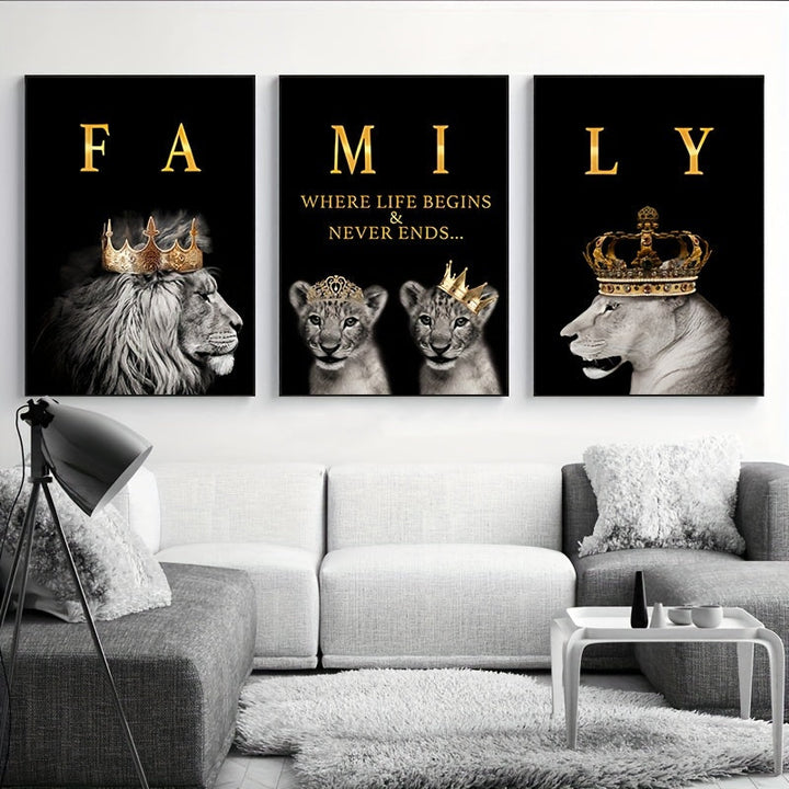 Skanto | SavannaMajesty - Løvefamilie Kunstverk Sett