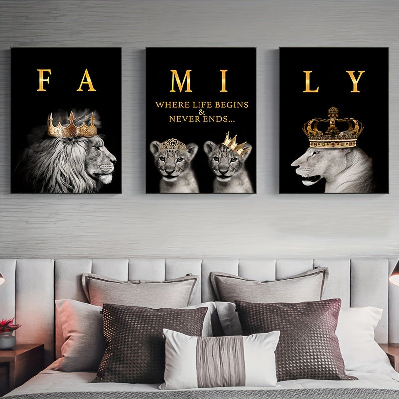 Skanto | SavannaMajesty - Løvefamilie Kunstverk Sett