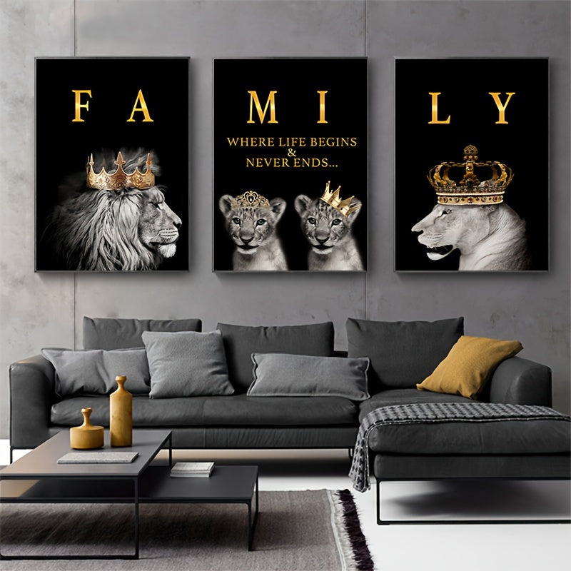 Skanto | SavannaMajesty - Løvefamilie Kunstverk Sett
