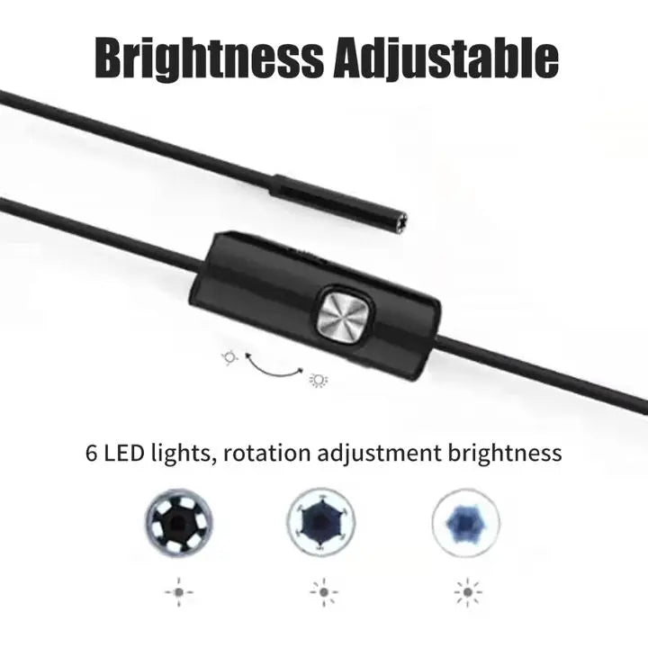 3-i-1 USB-endoskopkamera – Vanntett, fleksibelt med 6 LED-lys